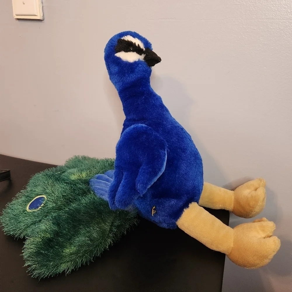 18in Build A Bear Saint Louis Zoo Exclusive Blue Peacock Bird Plush Stuffed
